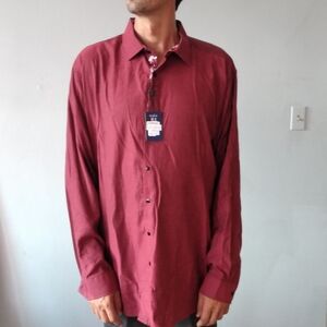 Elegant Burgundy Button-Down Shirt for Men